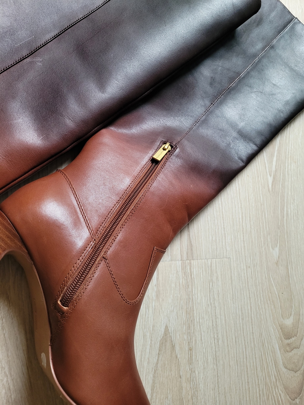 Vince Camuto Leather Shalie Over-The-Knee Boot Chocolate Fade 8W Wide Cuff - Picture 10 of 15